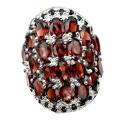 79.78 Cts Mozambique Garnet, Sapphire Solid 925 Sterling Silver Ring Size 7 or O