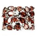 41.81 cts Natural Mozambique Garnet Solid 925 Sterling Silver Ring Size 5.5 - Resizable