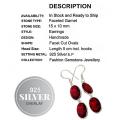 Faceted Garnet Ovals Gemstone .925 Sterling Silver Earrings