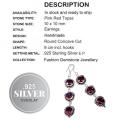 Handmade Pink Red Topaz Gemstone .925 Sterling Silver Earrings