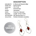 Trendy Handmade Garnet Quartz Gemstone .925 Silver Drop Dangle Earrings