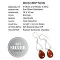 Shimmery Copper Brown Sun Sitara Goldstone, .925 Silver Earrings