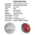 Shimmery Oval Sun Sitara Goldstone Gemstone .925 Silver Ring Size US 8.5