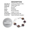 Handmade Natural Round Tigers Eye Gemstones .925 Silver Bracelet