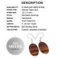 Handmade Natural Tigers Eye Gemstone  .925 Sterling Silver Earrings