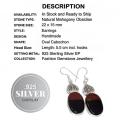 Natural Mahogany Obsidian Gemstone .925 Silver Earrings