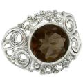 Indonesian Bali-Java Natural Smoky Topaz set in Solid .925 Sterling Silver Ring Size 8.5 or Q 1/2