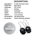 Handmade Dangle Drop Black Spinel & .925 Silver Earrings