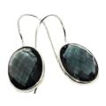 Handmade Black Spinel Gemstone .925 Silver Earrings