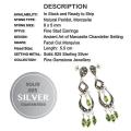 Deluxe Natural Unheated Peridot, Swiss Marcasite Solid .925 Sterling Silver Stud Earrings