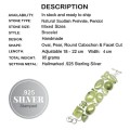 Beautiful Scottish Moss Prehnite, Peridot Gemstone .925 Sterling Silver Bracelet