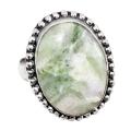 Captivating Natural Aqua Seraphinite Gemstone  .925 Silver Ring Size US 10