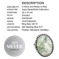 Captivating Natural Aqua Seraphinite Gemstone  .925 Silver Ring Size US 10