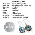 Natural New Zealand Abalone Gemstone 925 Silver Earrings