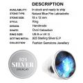 Natural Blue Fire Labradorite Gemstone .925 Silver Ring Sz 8 or Q