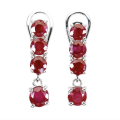 Deluxe Natural Blood Red Ruby Gemstone Set in Solid .925 Sterling Silver Earrings