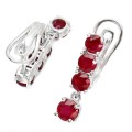 Deluxe Natural Blood Red Ruby Gemstone Set in Solid .925 Sterling Silver Earrings