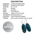 Natural Neon Blue Apatite Oval Gemstone .925 Sterling Silver Earrings