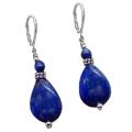 Gorgeous Natural Lapis Lazuli Gemstone .925 Silver Earrings
