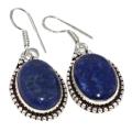 Natural Lapis Lazuli Marquise Shape earrings set in 925 Sterling  Silver