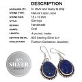 Natural Lapis Lazuli Marquise Shape earrings set in 925 Sterling  Silver