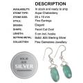 Handmade Faceted Aqua  Chalcedony Solid .925 Silver Earrings