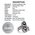 4.17 Cts Multi-Colour Rainbow Topaz, Ring in Solid .925 Sterling Silver Size 8 or Q