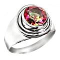 4.19 Cts Multicolour Rainbow Topaz, Ring in Solid .925 Sterling Silver Size 8