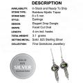 Natural Rainbow Mystic Topaz Dangle Earrings in Solid 925 Sterling Silver