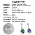 8.26 cts Rainbow Mystic Topaz, White Topaz Studs In Solid .925 Sterling Silver