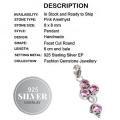 Trendy Design Pink Amethyst Gemstone 925 Silver Pendant