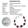 Handmade Faceted Garnet Squares Gemstone .925 Silver Fashion Bracelet