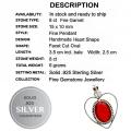 8ct Fire Garnet Gemstone Solid .925 Sterling Silver Heart Shape Pendant