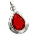 10 Cts Fire Garnet Solid .925 Sterling Silver Pendant