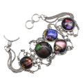 Handmade Fancy Dichroic Glass, Sapphire Quartz .925 Sterling Silver Necklace