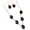 Lovely Faceted Spinel Gemstone .925 Silver Necklace and Earrings Set