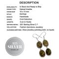 Natural Unakite Ovals Set in .925 Silver Earrings