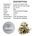 Peruvian Natural Golden Pyrite Solid .925 Sterling Silver Ring Size 8 or Q