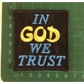 BDG670 In God we trust slogan badge patch