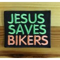 BDG272 Jesus saves bikers badge patch