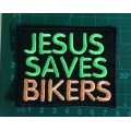 BDG272 Jesus saves bikers badge patch