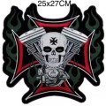 SALE!!! END OF RANGE!! LARGER Skull with cross patch badge 25cm x 27cm