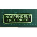 BDG45 Biker `Independant free rider` name badge patch