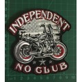 SALE!! BDG1090 Independant no club with bike badge patch 10cm x 10cm
