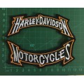 BDG1103 H D motorcycle rockers ribbons badge patch 12cm front set top and bottom