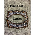 BDG1103 H D motorcycle rockers ribbons badge patch 12cm front set top and bottom