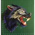END OF RANGE SALE!!!!  WOLF  badge patch IN BLUE facing right 13cm x 14cm