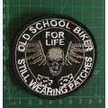 BDG1122 Old school biker skull wings badge patch 8.5cm