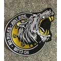SALE!! END OF RANGE!! LARGE Yellow wolf badge patch 33cm x 26.5cm