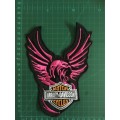 BDG1147 H D  Eagle badge patch in pink 17.5cm x 13.5cm